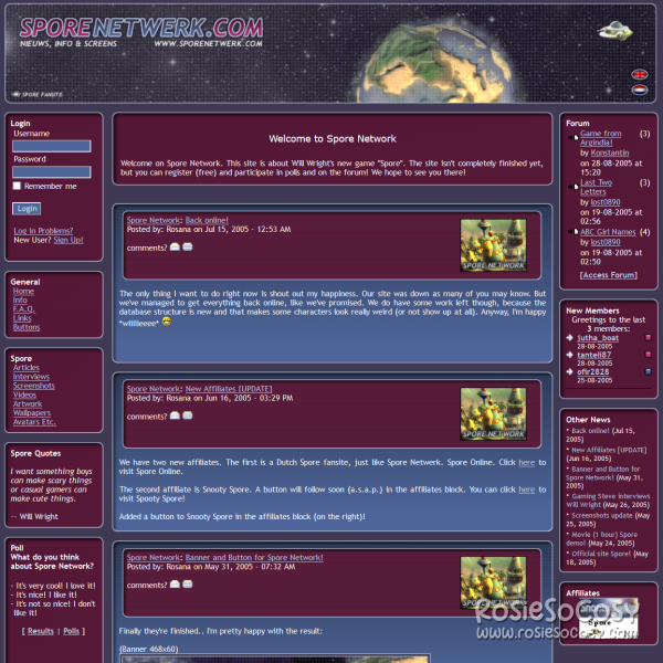 SporeNetwork 2005