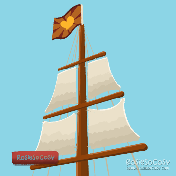 An illustration of a ships’s mast. 