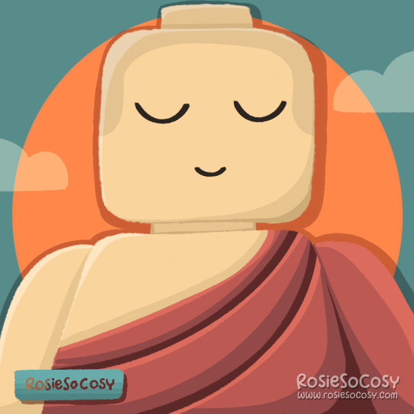 Illustration of a Monk in LEGO style.