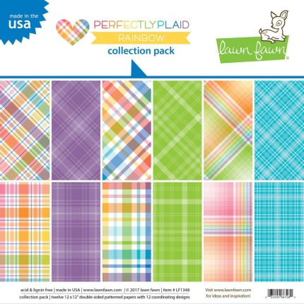 Lawn Fawn: Perfectly Plaid Rainbow 12x12 Inch Collection Pack LF1348