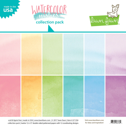 Lawn Fawn: Watercolor Wishes 12x12 Inch Collection Pack LF1356