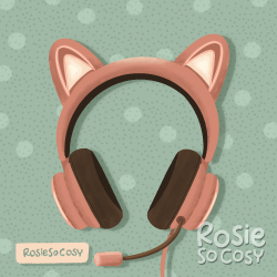 An illustration of pink headphones. The Razer Kraken Kitty headphones.