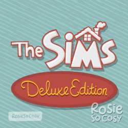 A digital illustration of the classic The Sims: Deluxe logo.