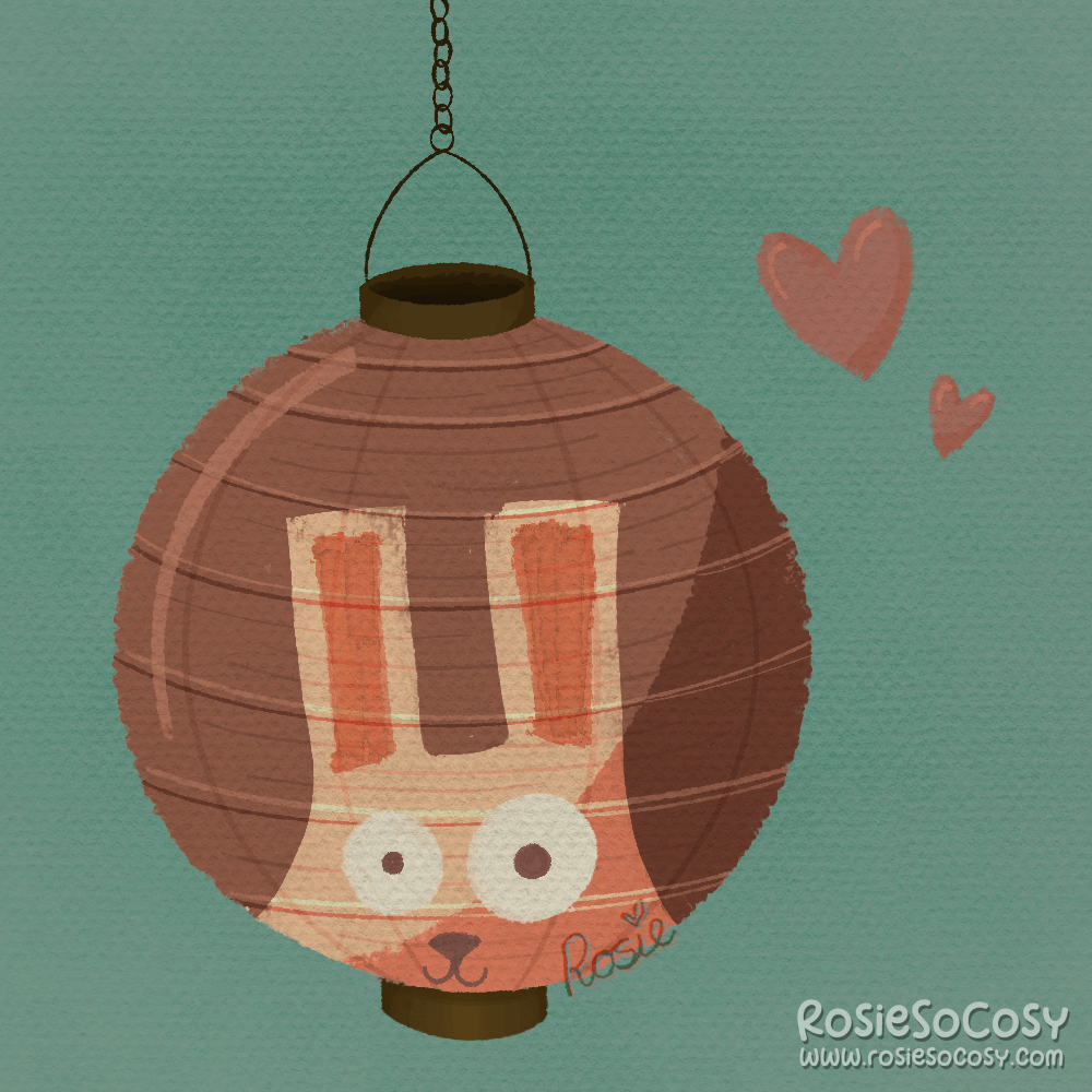 Freezer Bunny paper lantern illustration