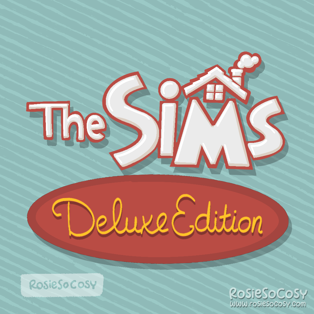 A digital illustration of the classic The Sims: Deluxe logo.