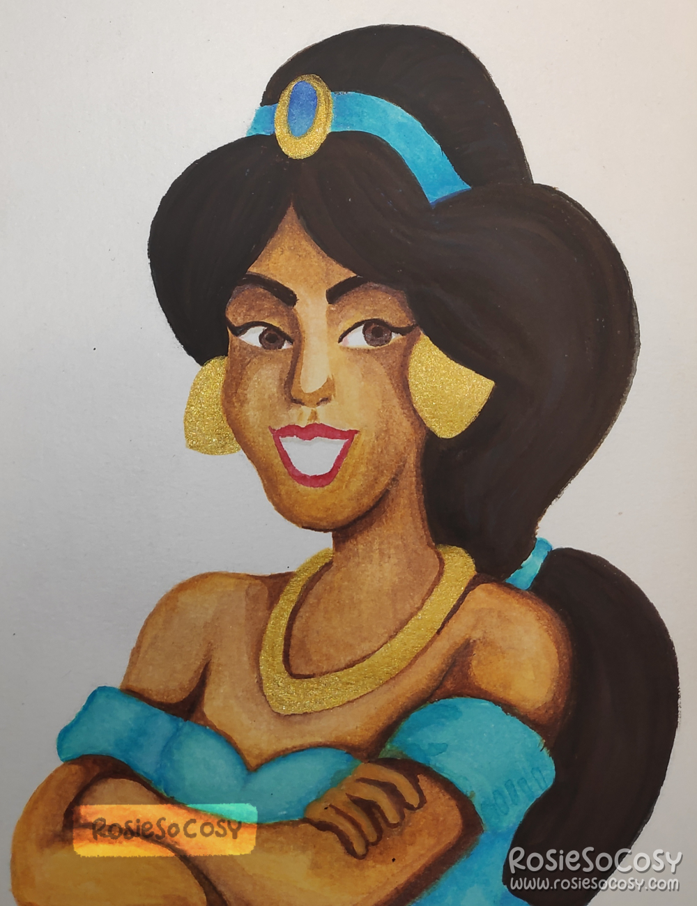 An illustration of Jasmine from the Aladdin movies.