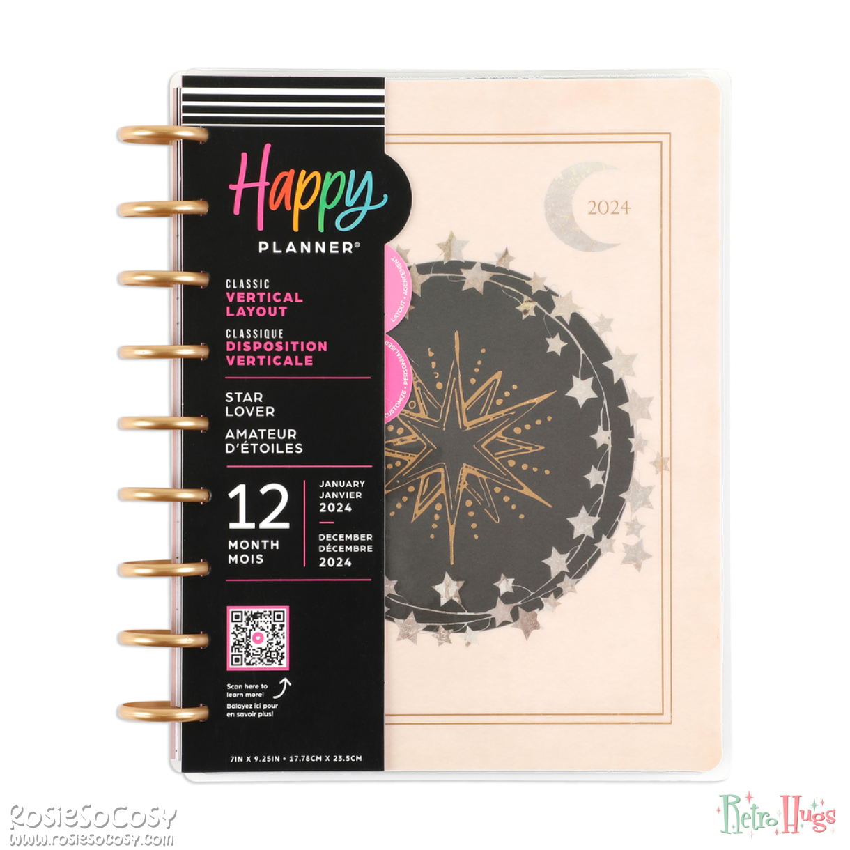 2024 Star Lover Happy Planner Classic Vertical Layout - 12 Months