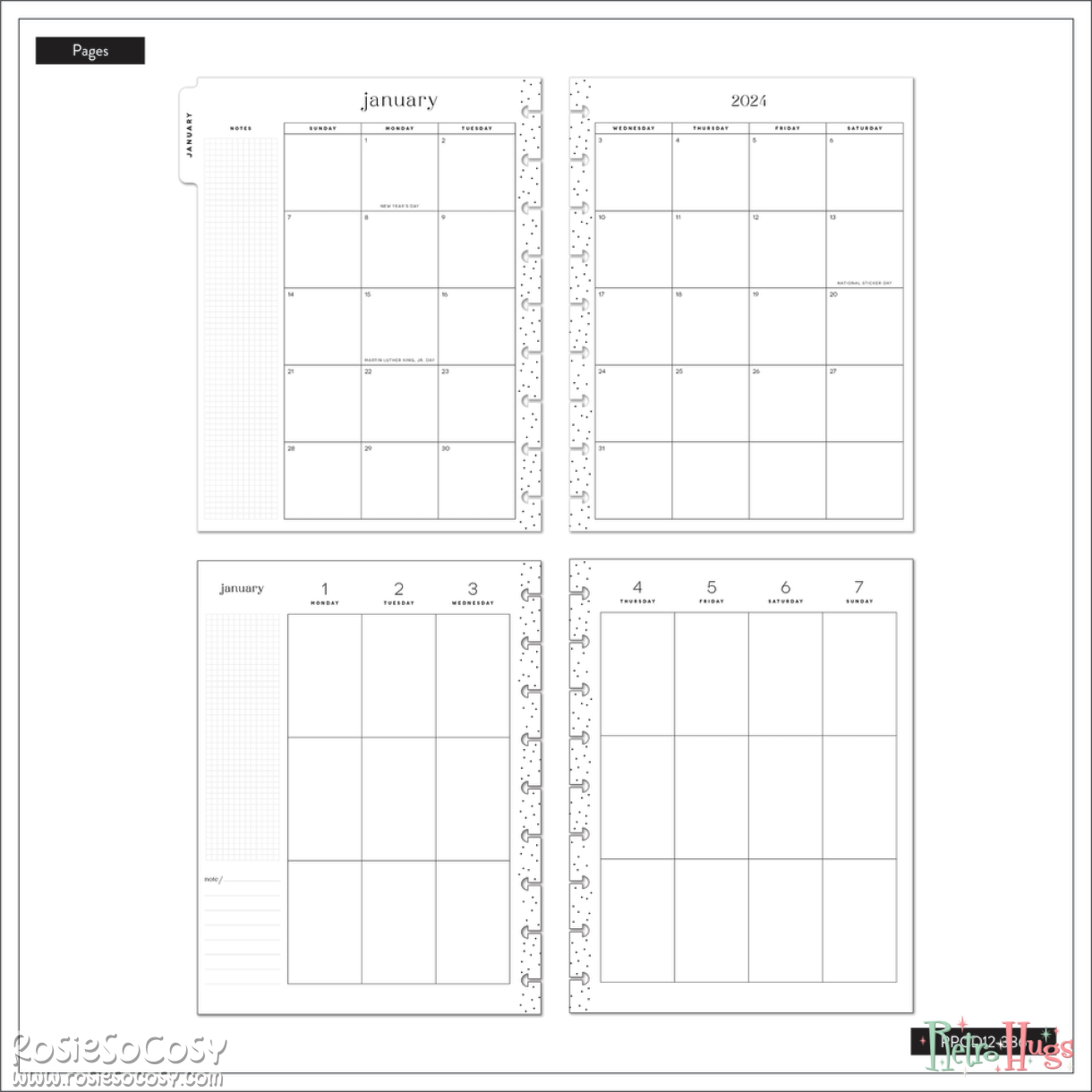 2024 Star Lover Happy Planner Classic Vertical Layout - 12 Months