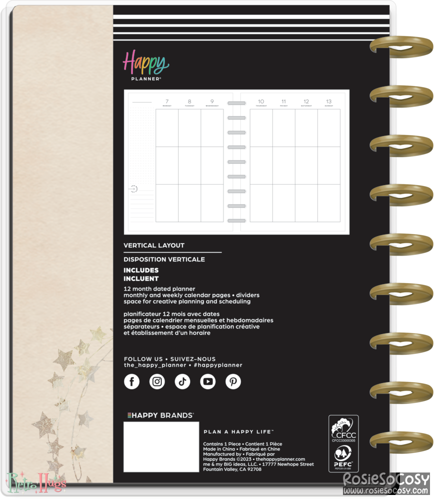 2024 Star Lover Happy Planner Classic Vertical Layout - 12 Months