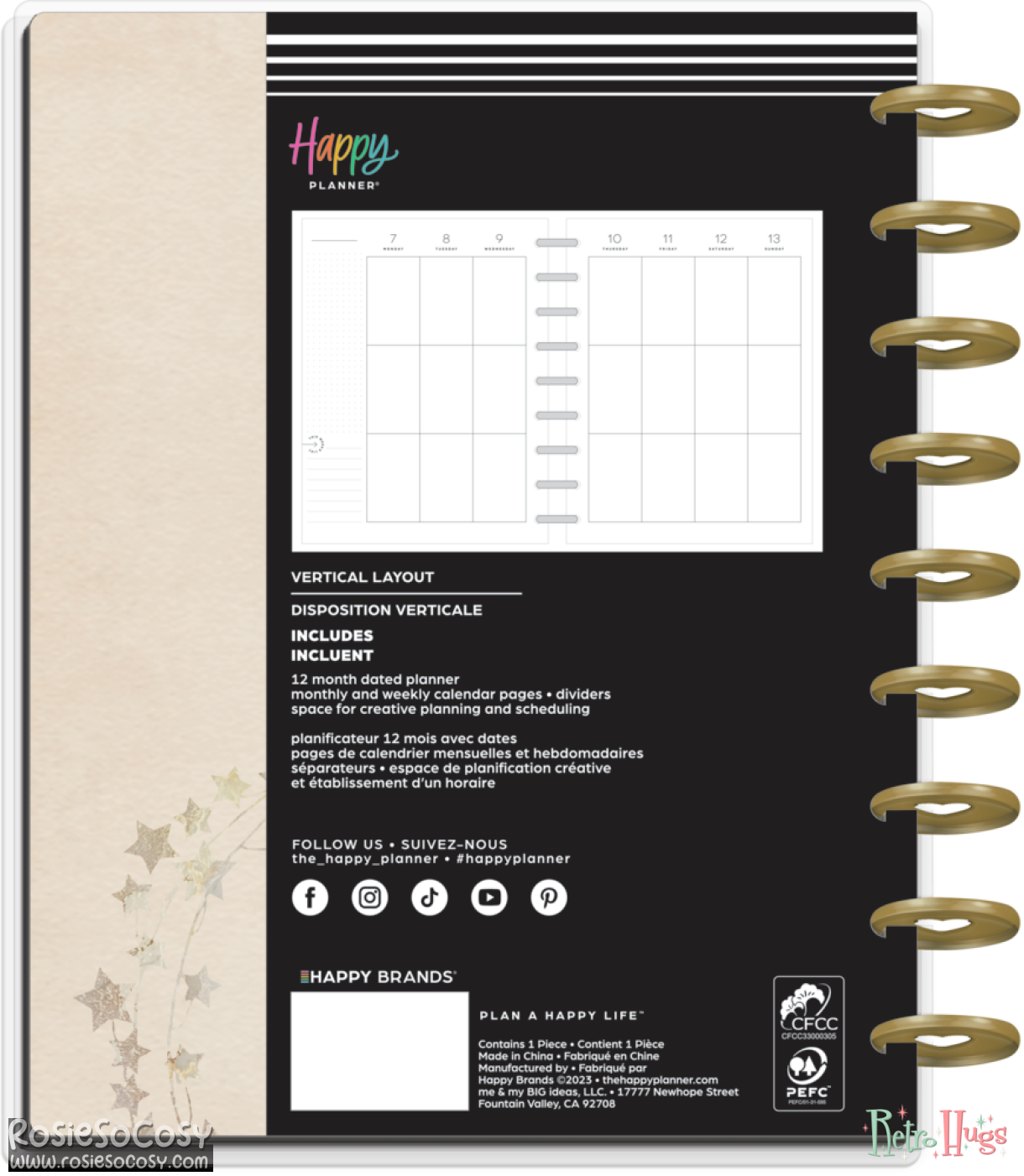 2024 Star Lover Happy Planner Classic Vertical Layout - 12 Months